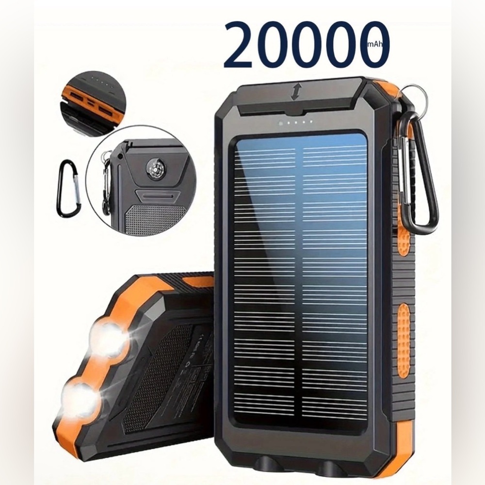 HXEternal 3 in 1 Solar Charger Power Bank + Bonus Flashlight 20000mAh